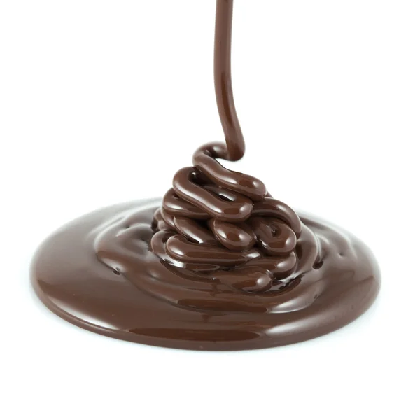 Chocolate falling from above — Stock Photo, Image