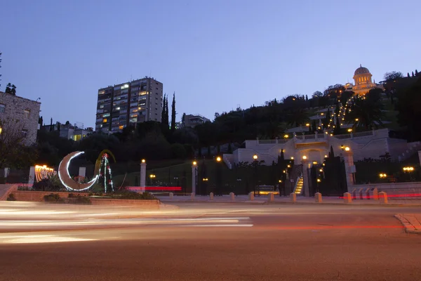 Jardines Bahai en Israel por la noche —  Fotos de Stock