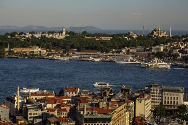 Galata kulesinden Boğaz'ın panoramik manzaralı