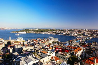 Galata kulesinden Boğaz'ın panoramik manzaralı