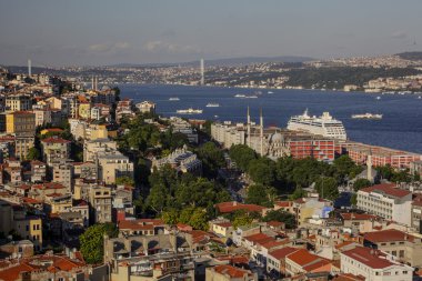 Galata kulesinden Boğaz'ın panoramik manzaralı
