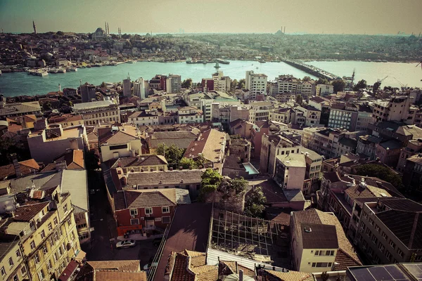 Panoramic view of Bosphorus from Galata Tower — Stock Photo, Image