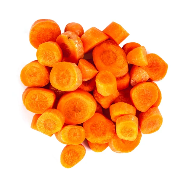 Φέτες καρότου σε λευκό φόντο — Φωτογραφία Αρχείου
