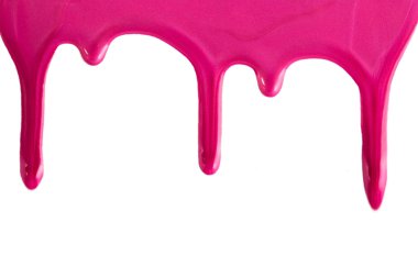 Pembe oje bırakır. Beyaz bir arka plan üzerinde izole.