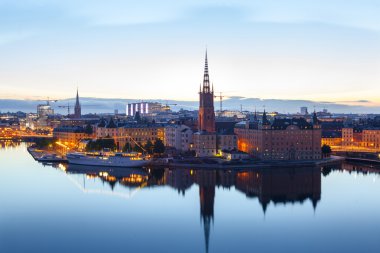 doğal akşam panorama Stokholm, İsveç