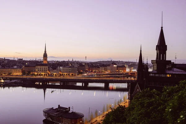 Scenic evening panorama of Stockholm, Sweden — Stock Photo, Image