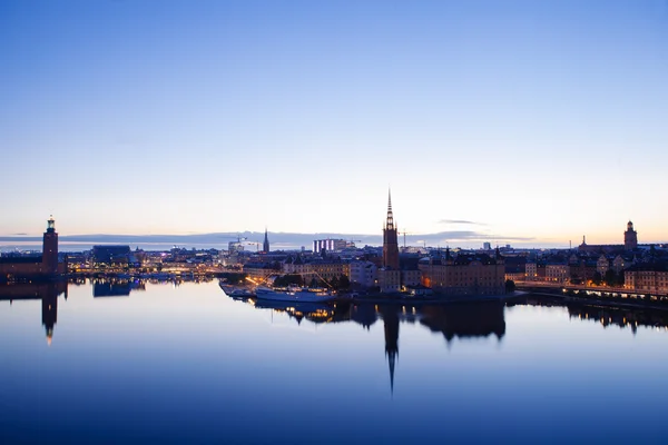 Βράδυ γραφικό πανόραμα της Στοκχόλμης, Σουηδία — Φωτογραφία Αρχείου