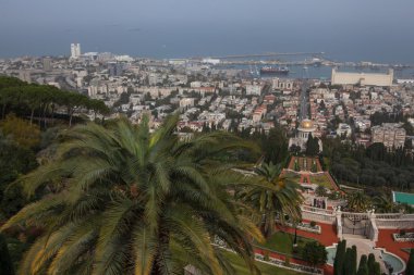 Haifa, İsrail'in panoramik havadan görünümü
