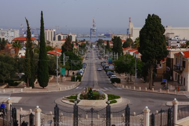 Haifa, İsrail - 22 Ocak 2016: Haifa, İsrail Bahai bahçelerde alt katmanı