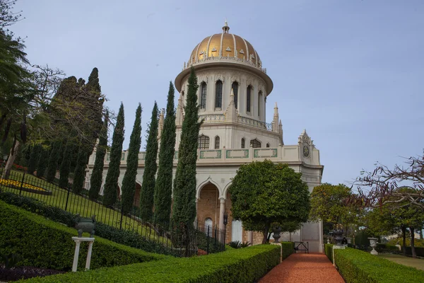 Bahai bahçeleri ve tapınak Carmel Dağı, Haifa, İsrail eteklerinde. — Stok fotoğraf