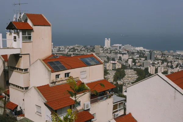 Панорамный вид с воздуха на Хайфу, Израиль — стоковое фото