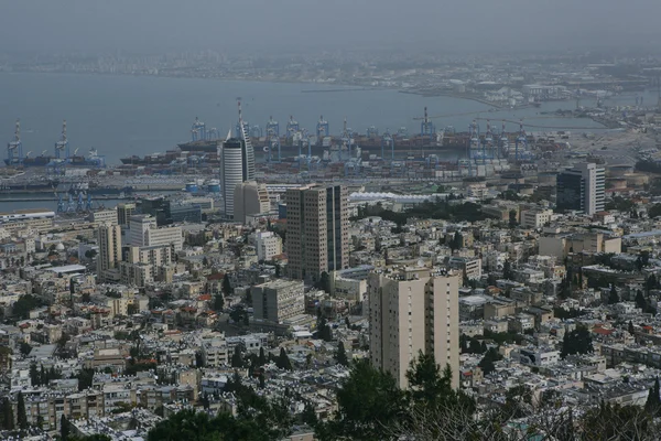 Haifa, İsrail'in panoramik havadan görünümü — Stok fotoğraf