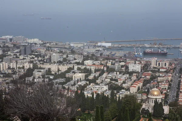 Haifa, İsrail'in panoramik havadan görünümü — Stok fotoğraf