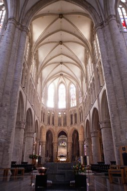 St. Michael and Gudula St. Cathedral - Brüksel, Belçika Treurenberg Tepesi'nde Roma Katolik Kilisesi iç.