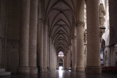 St. Michael and Gudula St. Cathedral - Brüksel, Belçika Treurenberg Tepesi'nde Roma Katolik Kilisesi iç.