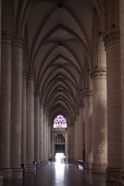 St. Michael and Gudula St. Cathedral - Brüksel, Belçika Treurenberg Tepesi'nde Roma Katolik Kilisesi iç.