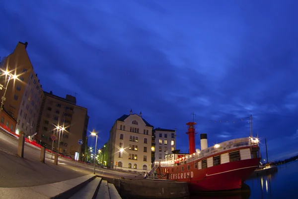 Scenic night panorama of the Old Town in Helsinki, Finland — Stock Photo, Image