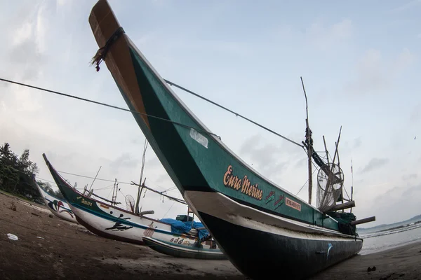Fischer entfernen Fische aus Fischernetzen am Strand von Negombo — Stockfoto