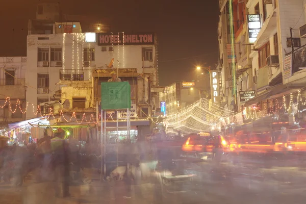 People are busy with daily activities on famous Main Bazaar Road — Stock Photo, Image