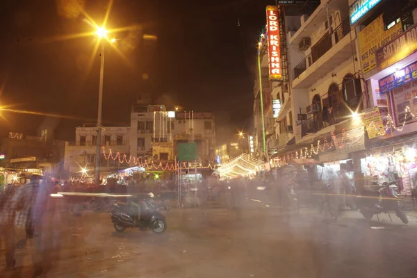 People are busy with daily activities on famous Main Bazaar Road — Stock Photo, Image