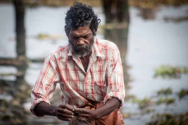 그들의 우에 포트 고치, 인도-12 월 20 일: fishermens 낚시 — 스톡 사진