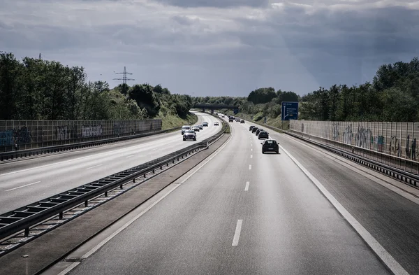 BERLIN AREA - MAY 18: road traffic on a german autobahn on May 18, 2015 in around Berlin , Germany. — Stock Photo, Image