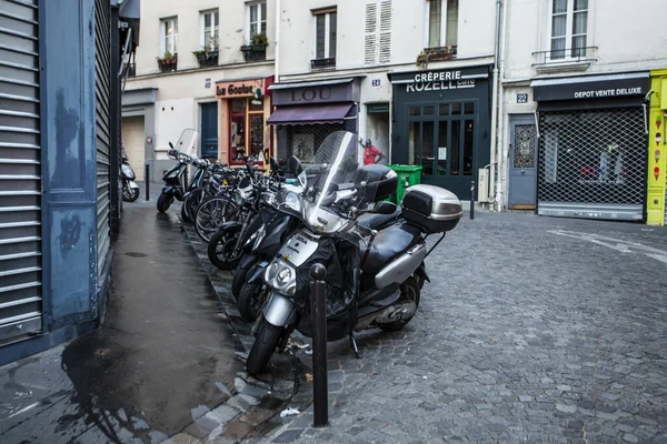 Aris Frankrijk Oktober 2016 Moderne Vintage Motoren Geparkeerd Straat Van — Stockfoto