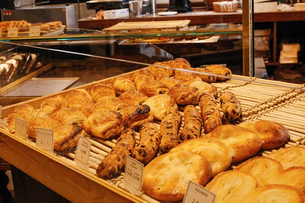 French Pastries Display Cake Shop — Stock Photo, Image