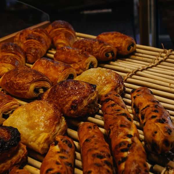 French Pastries Display Cake Shop — Stock Photo, Image