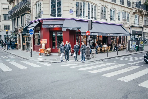 Paris França Outubro 2016 Cidadãos Passam Por Ruas Cafetarias Lojas — Fotografia de Stock