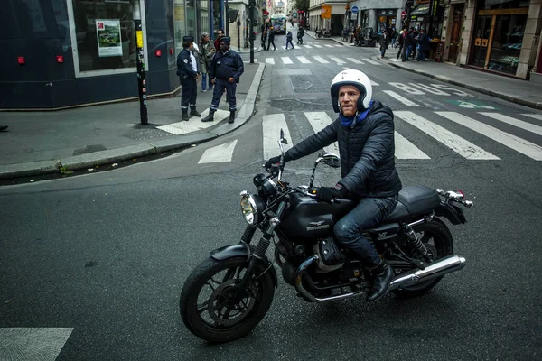 Paris France October 2016 Transport City Street Motorcycle Popular Transport — Stock Photo, Image