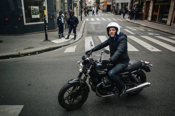 Paris France October 2016 Transport City Street Motorcycle Popular Transport — Stock Photo, Image