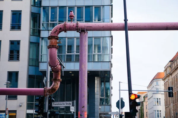 Berlín Alemania Mayo 2015 Tuberías Rosadas Potsdamer Platz Ciudad Berlín —  Fotos de Stock