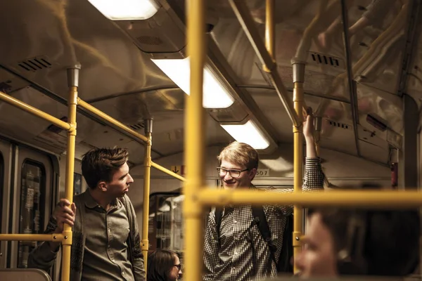 Berlin Germany June 2015 Passengers Subway Train Bahn Metro Train — Stock Photo, Image