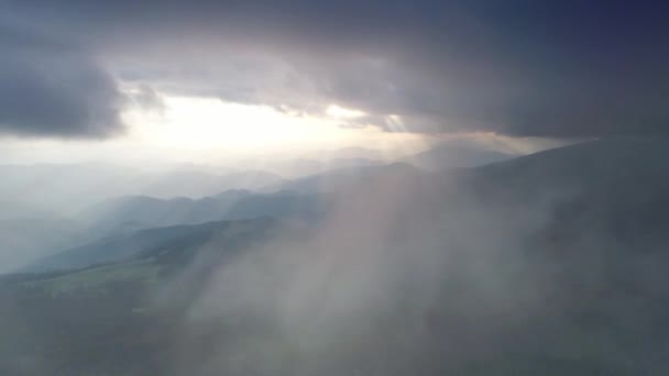 Pôr Sol Incrível Nas Montanhas Dos Cárpatos Pip Ivan Montanha — Vídeo de Stock