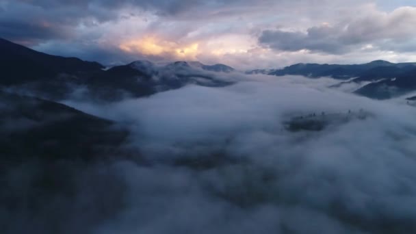 Surpreendente Nascer Sol Nas Montanhas Dos Cárpatos — Vídeo de Stock