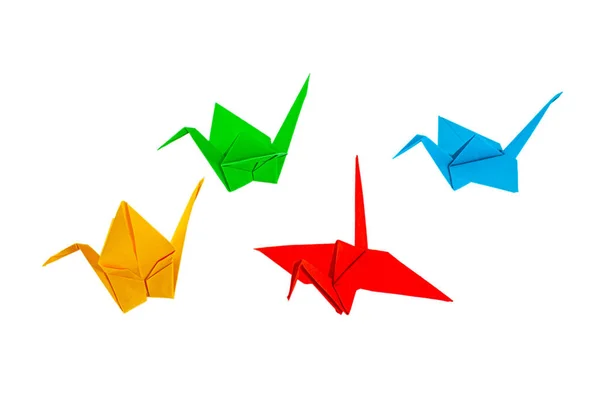 Brigt Origami Turnaları Beyazı Izole Eder — Stok fotoğraf