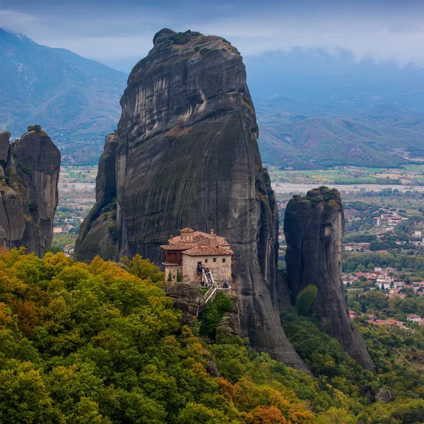 Vackert Landskap Kloster Och Stenar Meteora Grekland — Stockfoto