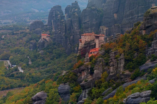 Vackert Landskap Kloster Och Stenar Meteora Grekland — Stockfoto