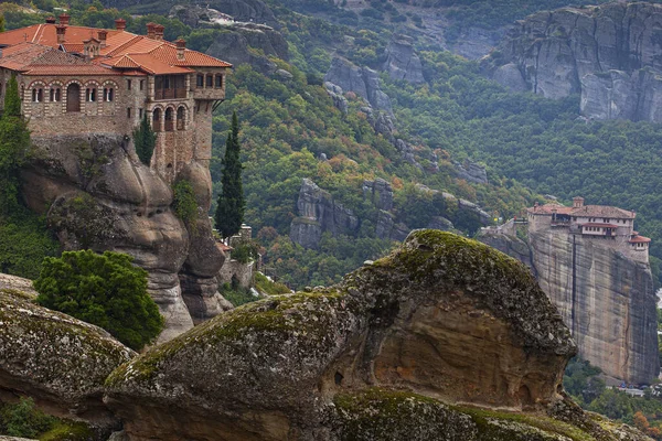 Όμορφο Τοπίο Μοναστηριών Και Βράχων Των Μετεώρων — Φωτογραφία Αρχείου