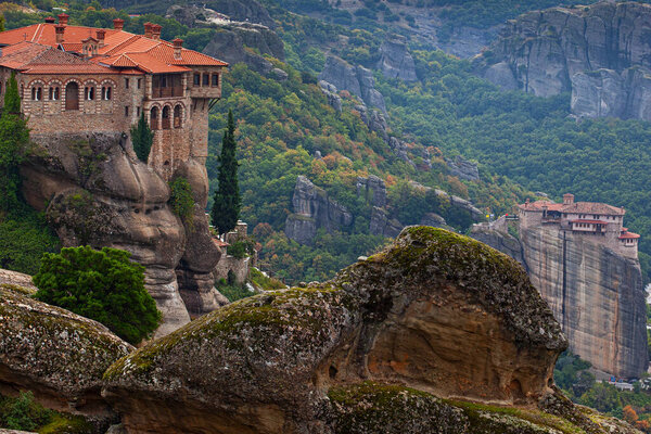 Beautiful landscape of monasteries and rocks of Meteora, Greece