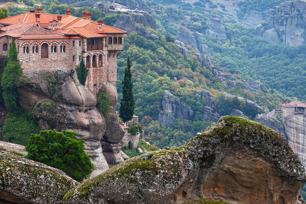 Beautiful landscape of monasteries and rocks of Meteora, Greece