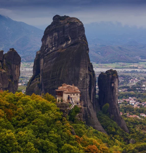 Vackert Landskap Kloster Och Stenar Meteora Grekland — Stockfoto