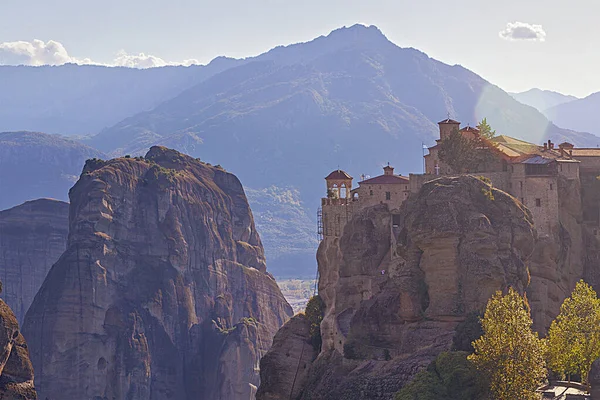 Fantastiska Kloster Klipporna Meteora Grekland Utsikt Över Varlaam Kloster — Stockfoto