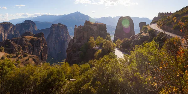 Incroyables Monastères Sur Les Rochers Meteora Grèce Vue Monastère Varlaam — Photo