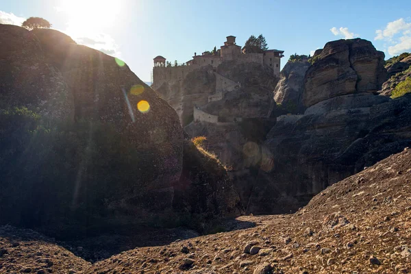 Increíbles Monasterios Las Rocas Meteora Grecia Grant Meteora Vista Del — Foto de Stock