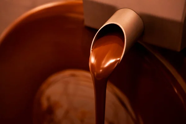 液体黑巧克力 比利时布鲁塞尔 — 图库照片