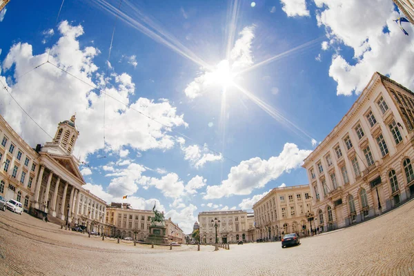 Bruxelles Belgio Maggio 2018 Piazza Reale Con Statua Rotaie Tranviarie — Foto Stock