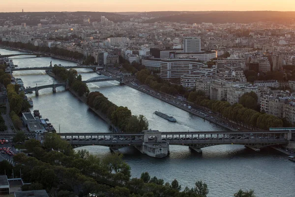 Parigi Francia Ottobre 2016 Veduta Aerea Parigi Con Senna Notte — Foto Stock