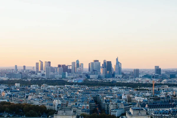 Paris France October 2015 Sunset View Eiffel Tower Defence Area — Stock Photo, Image